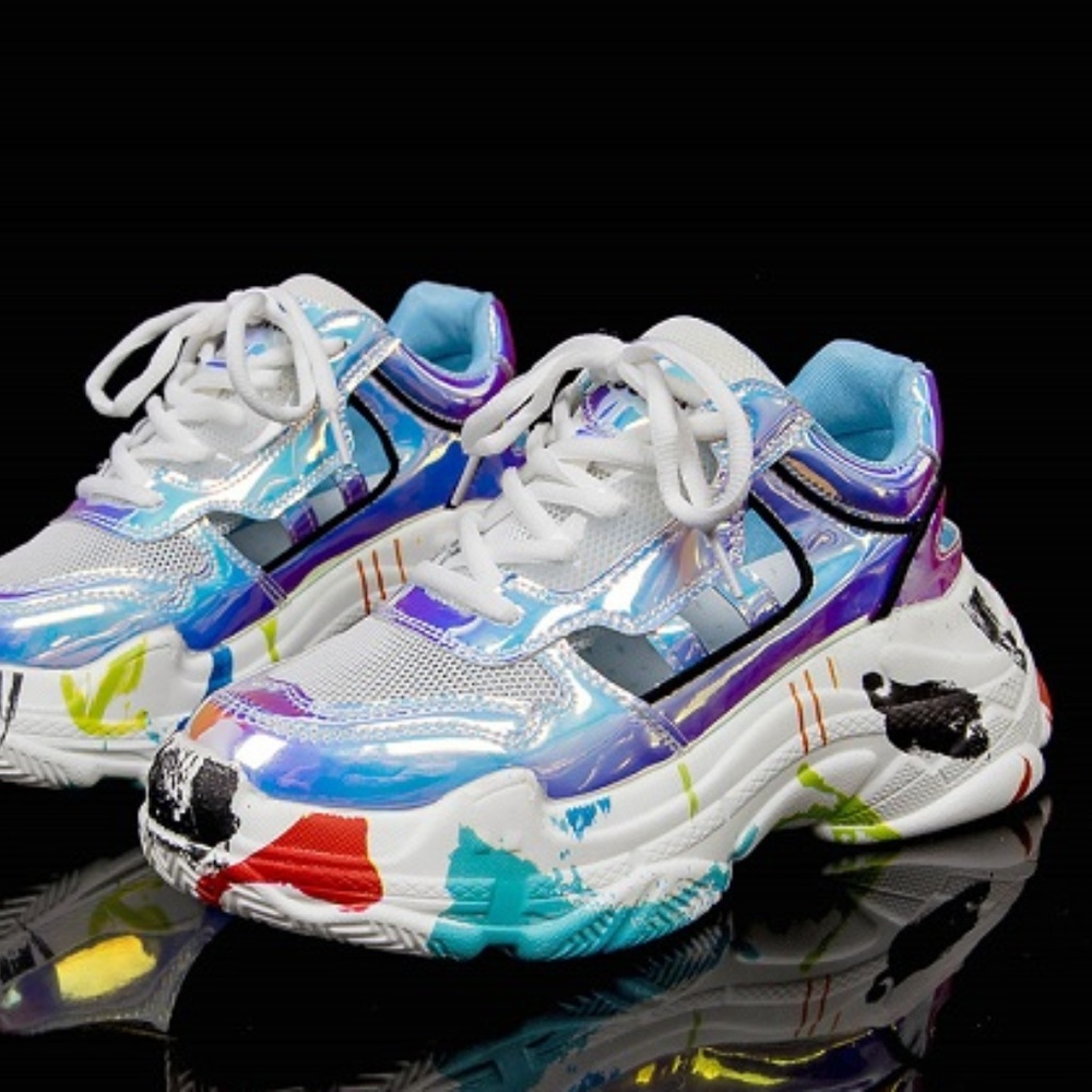 Holographic Backless Sneakers